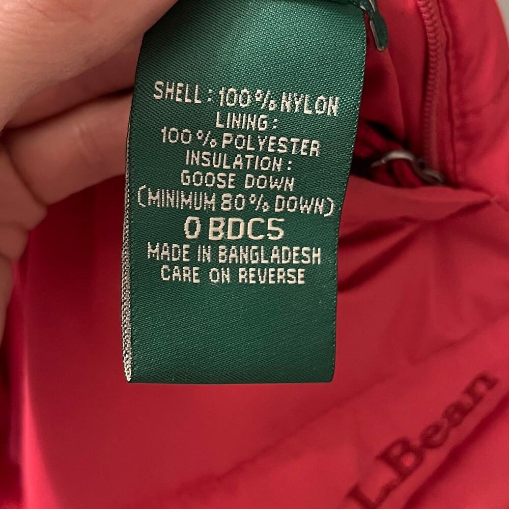L.L.Bean Womens Reversible Down Puffer Jacket Pink/Red Goose Down M Gorpcore - Picture 10 of 10